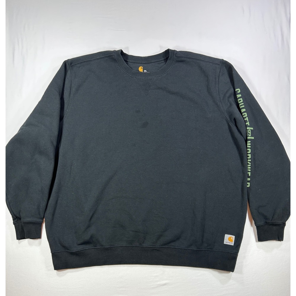 Carhartt Mens 2XL Black Original Fit Graphic Sleeve Crewneck Sweatshirt 104441